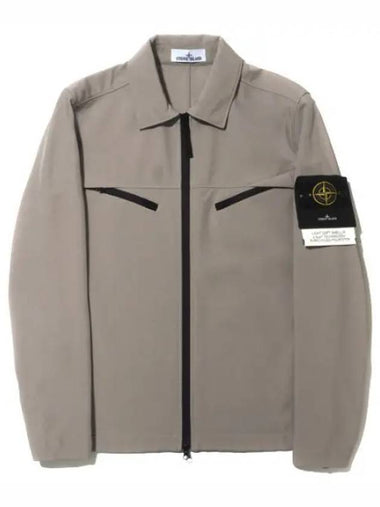 Soft shell badge lightweight shirt jacket - STONE ISLAND - BALAAN 1