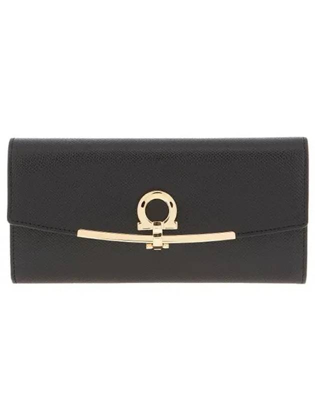 Gancini Continental Wallet Black - SALVATORE FERRAGAMO - BALAAN 3