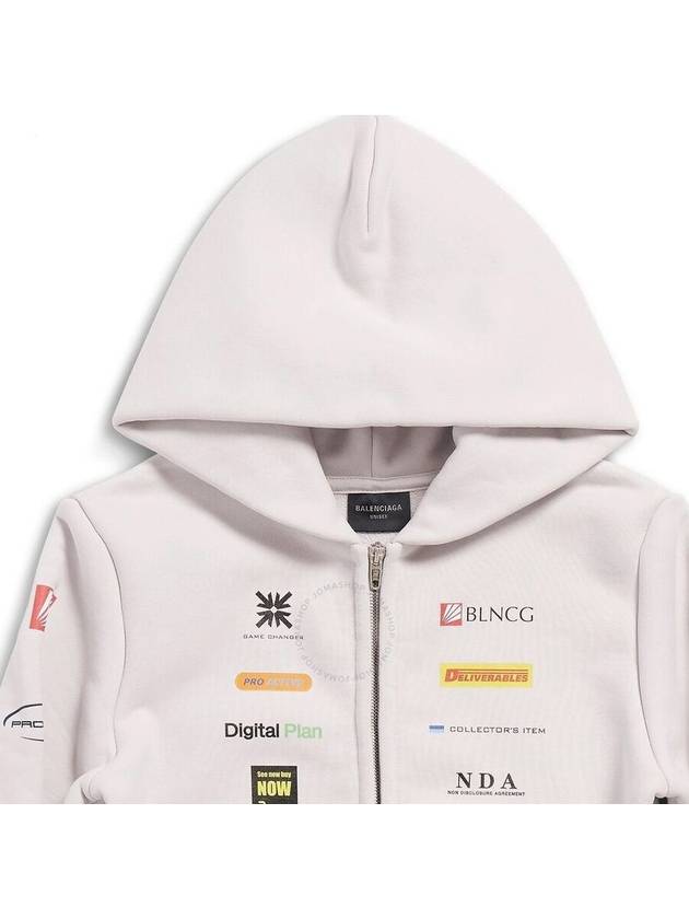 Business English Zip-Up Hoodie Offwhite - BALENCIAGA - BALAAN 4