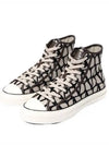 Toile Iconograph High Top Sneakers Beige Brown - VALENTINO - BALAAN 2