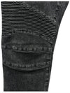 Men's Zipper Rib Slim Fit Biker Jeans Black - BALMAIN - BALAAN 6