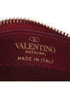 Rockstud Zipper Card Wallet Cerise - VALENTINO - BALAAN 10