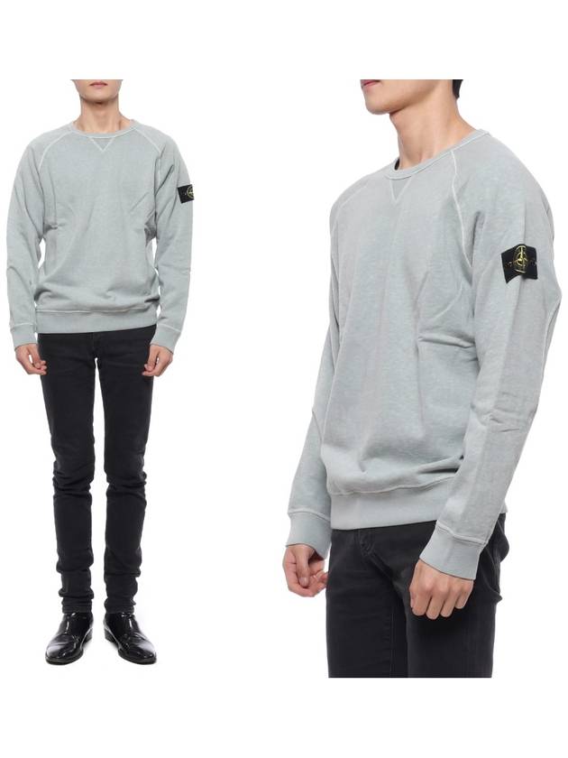 OLD Treatment Wappen Patch Crew Neck Sweatshirt Light Blue - STONE ISLAND - BALAAN 3