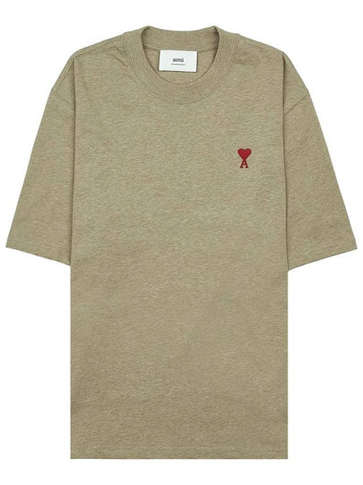 Small Heart Logo Boxy Fit Short Sleeve T-Shirt Heather Sage - AMI - BALAAN 2