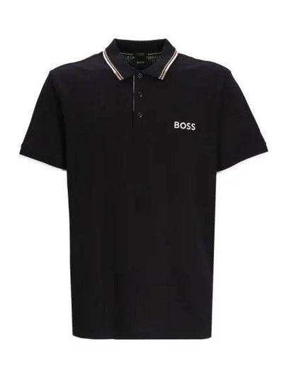 Paddy Striped Cotton Polo Shirt Black - HUGO BOSS - BALAAN 2