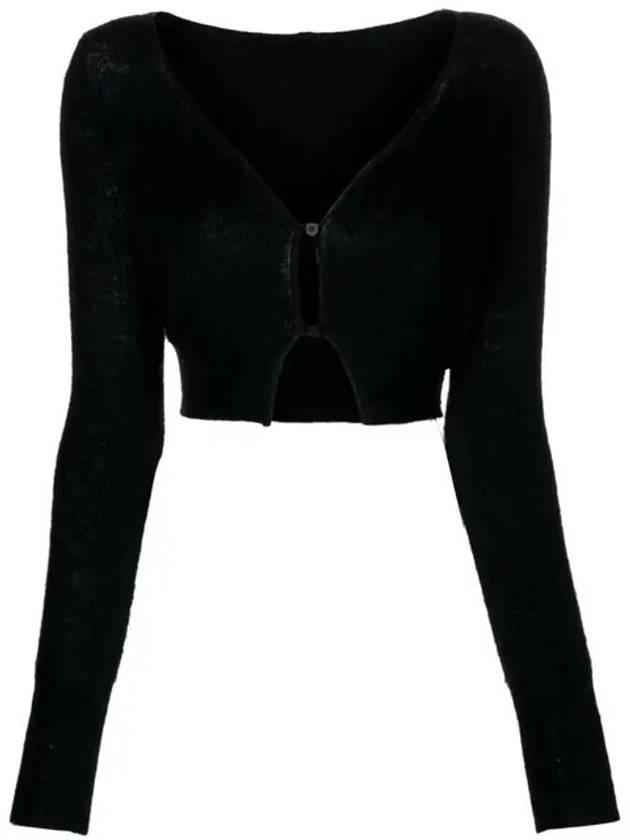 Le Alzou Cropped Cardigan Black - JACQUEMUS - BALAAN 2