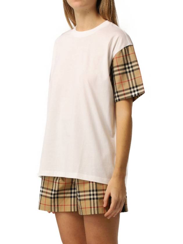 Vintage Check Sleeve Short Sleeve T-Shirt White - BURBERRY - BALAAN 5