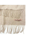 Logo Wool Fringe Scarf Oatmeal Melange - ACNE STUDIOS - BALAAN 4