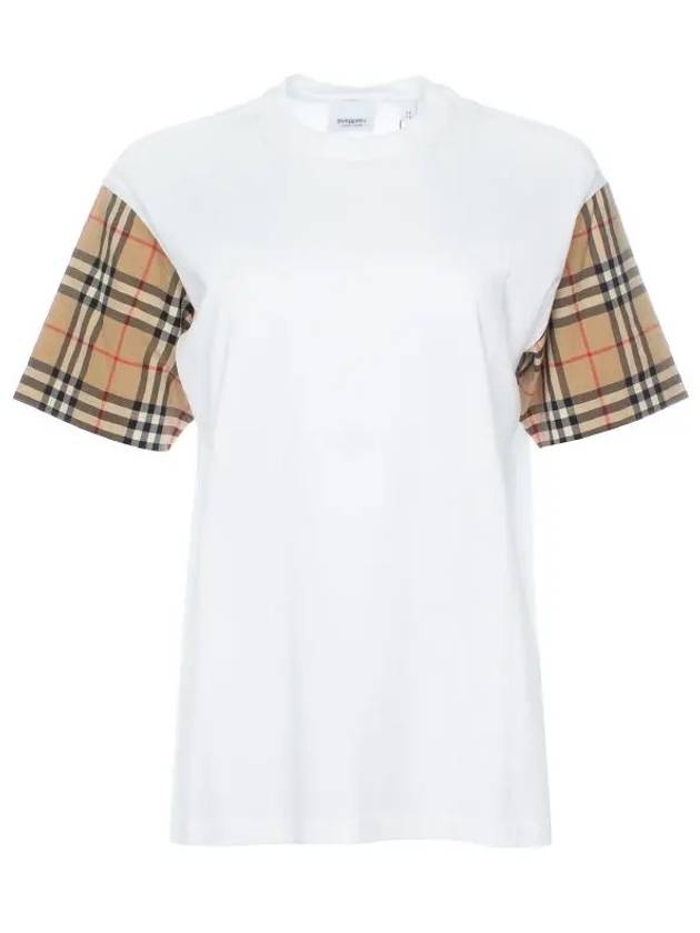 Vintage Check Sleeve Short Sleeve T-Shirt White - BURBERRY - BALAAN 9