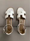 Santorini Calfskin Sandals Blanc - HERMES - BALAAN 9