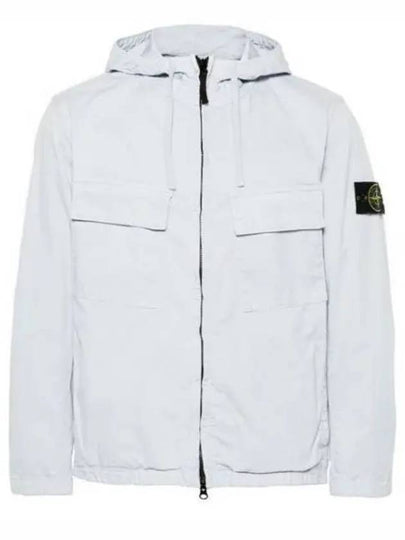 Cotton Twill Stretch Hooded Jacket Blue - STONE ISLAND - BALAAN 2