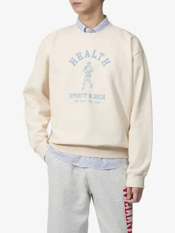 NY Running Club Logo Print Sweatshirt Cream CRAW2348CR - SPORTY & RICH - BALAAN 1