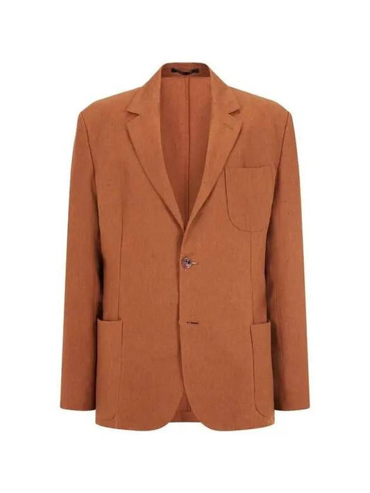 Patch pocket linen single jacket brick 271106 - PAUL SMITH - BALAAN 1