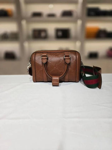 Jumbo GG top handle mini brown duffel bag 725292 - GUCCI - BALAAN 1