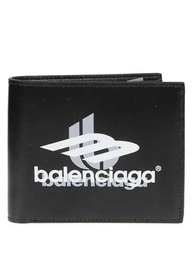 Logo Print Leather Half Wallet Black - BALENCIAGA - BALAAN 2