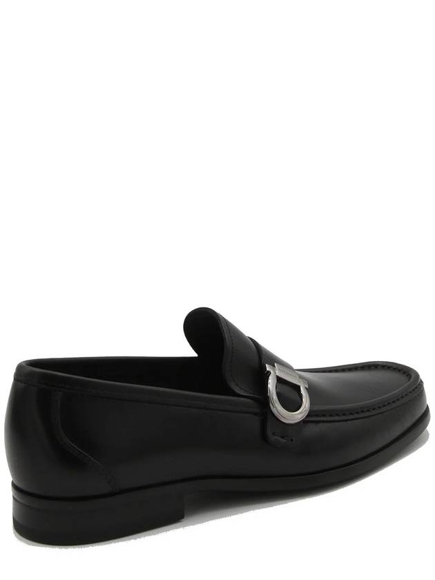 Gancini Calfskin Loafers Black - SALVATORE FERRAGAMO - BALAAN 3