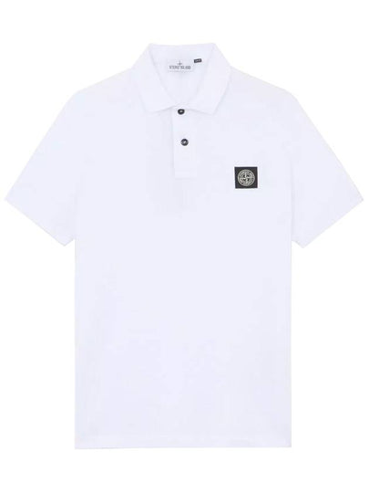 Organic Cotton Elastane Pique Polo White - STONE ISLAND - BALAAN 2