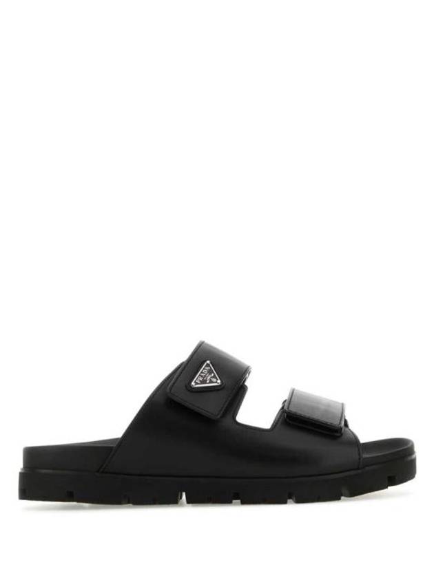 Strap Leather Sandals Black - PRADA - BALAAN 2