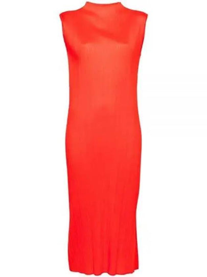 Pleated Tube Long Dress Red - ISSEY MIYAKE - BALAAN 2