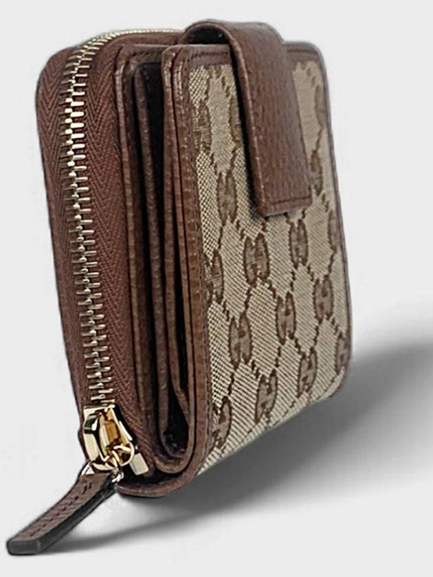 GG Canvas Women s Zipper Half Wallet Brown 346056 - GUCCI - BALAAN 3