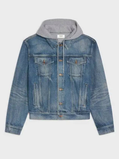 Oversized Trucker Denim Jacket Blue - CELINE - BALAAN 2