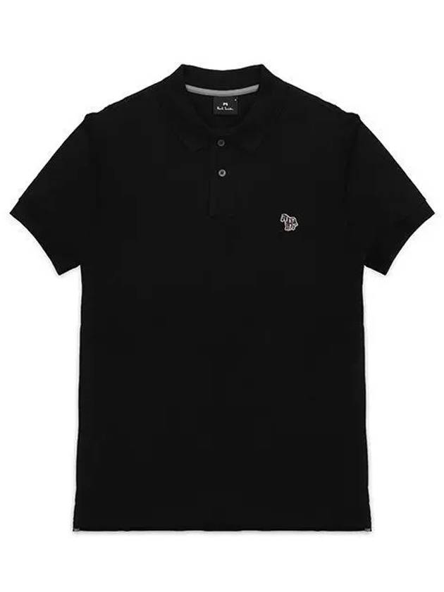 Zebra Logo Patch Polo Shirt Black - PAUL SMITH - BALAAN 2