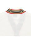 Kids Icon Stripe Trim Wool Cardigan Ivory - BURBERRY - BALAAN 5