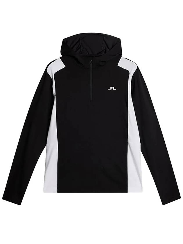 Lucas Quarter Zip Hooded Long Sleeve T-Shirt Navy - J.LINDEBERG - BALAAN 2