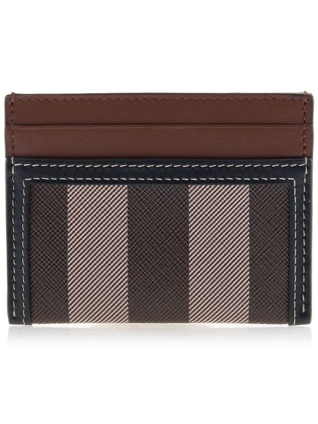 Check Two-Tone Leather Card Wallet Dark Birch Brown - BURBERRY - BALAAN 2