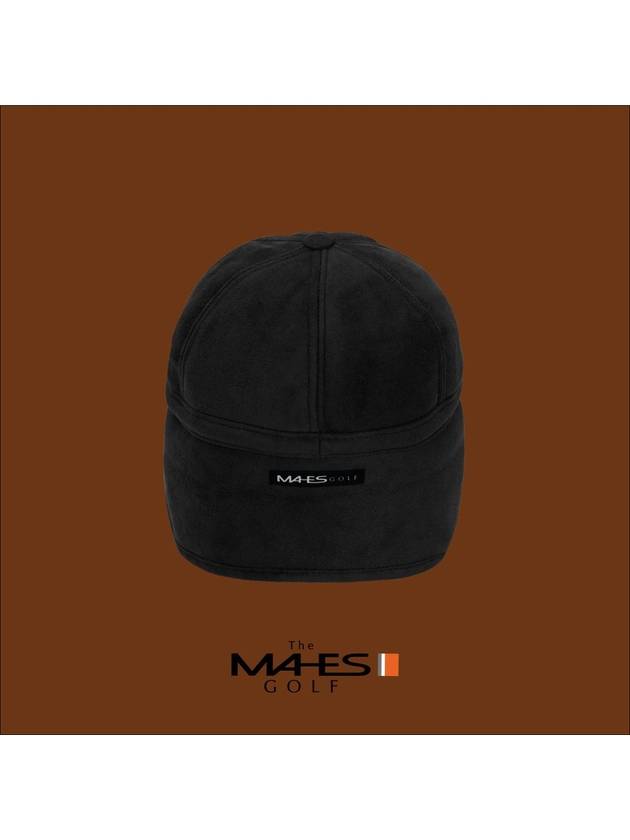 Logo ball cap black earmuff cap orange label suede fleece earmuff cap EC00735 - MAHES - BALAAN 3