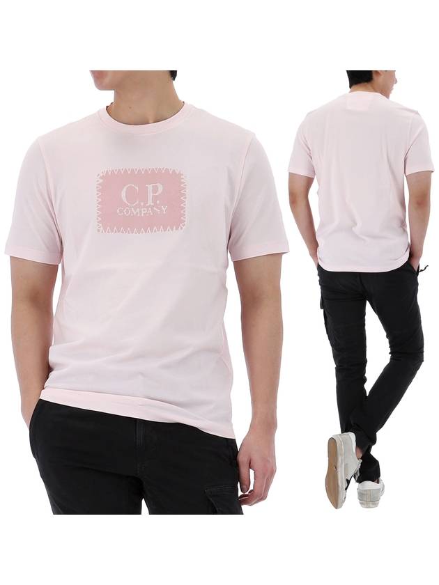 30/1 Jersey Label Style Logo Short Sleeve T-Shirt Pink - CP COMPANY - BALAAN 2