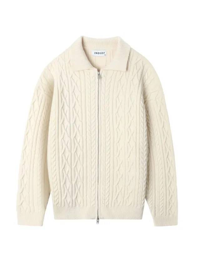 Fisherman Collar Zip-up Knit Cream - INDUST - BALAAN 2