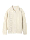 Fisherman Collar Zip-up Knit Cream - INDUST - BALAAN 9