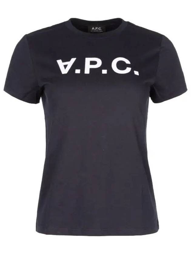 VPC Logo Organic Cotton Short Sleeve T-Shirt Navy - A.P.C. - BALAAN 2