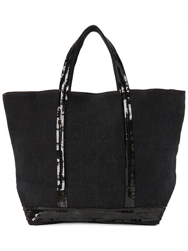 Cabas sequin-embellished medium tote bag black - VANESSA BRUNO - BALAAN 1