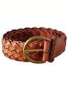 Interwoven Design Buckle Leather Belt Brown - POLO RALPH LAUREN - BALAAN 2