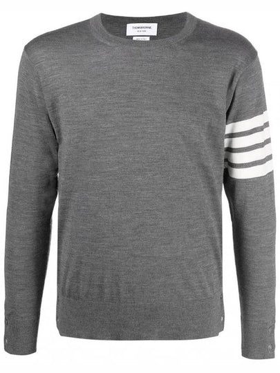 4 Bar Armband Classic Merino Wool Knit Top Medium Grey - THOM BROWNE - BALAAN 2