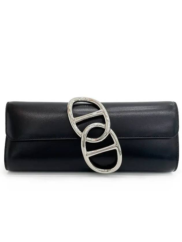 Tadlak Eze Clutch Black Silver Medal 3HB0196 - HERMES - BALAAN 1