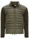 Tricot Knit Wool Padded Cardigan Army Green - MONCLER - BALAAN 1