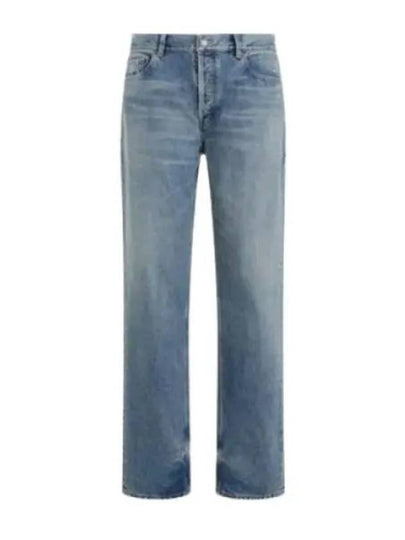 Cotton Straight Leg Jeans Blue - SAINT LAURENT - BALAAN 2