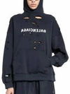 Mirror Distressed Cotton Hoodie Black - BALENCIAGA - BALAAN 2