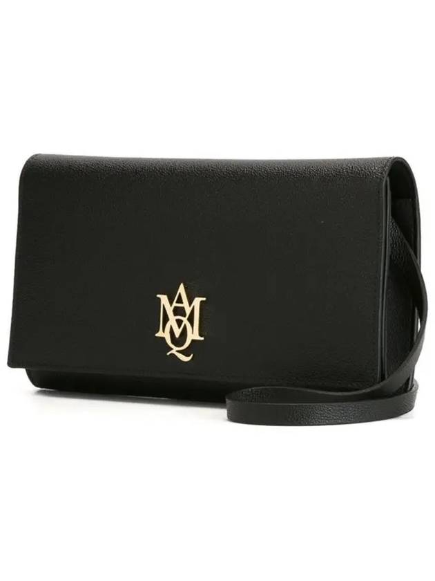 Gold Plaque Logo Shoulder Bag Black - ALEXANDER MCQUEEN - BALAAN 4