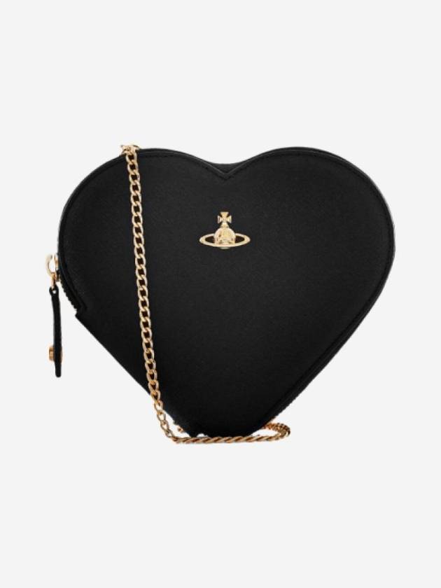 Saffiano New Heart Cross Bag Black - VIVIENNE WESTWOOD - BALAAN 2