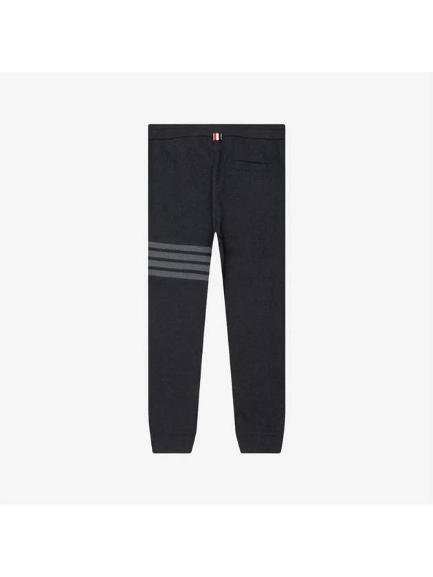 Men's Diagonal Stripe Waffle Track Pants Dark Grey - THOM BROWNE - BALAAN 3