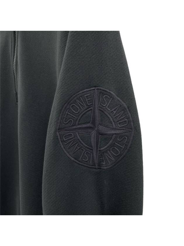 Embroidered logo half zip up sweatshirt - STONE ISLAND - BALAAN 6