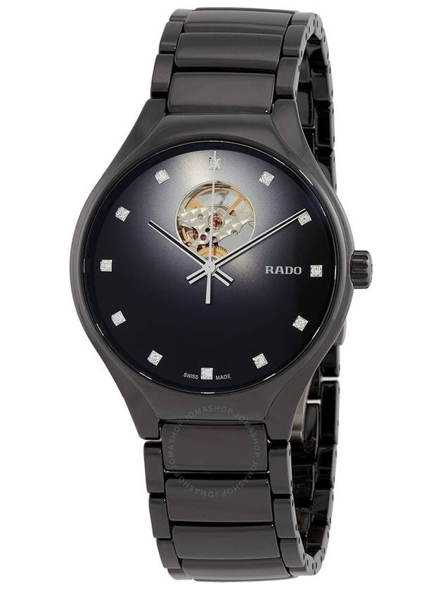 Rado True Round Secret Diamonds Automatic Black Dial Unisex Watch R27107732 - RADO - BALAAN 1