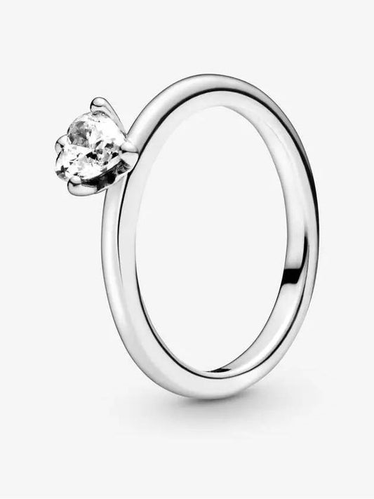 Solitaire Clear Sparkling Ring Silver - PANDORA - BALAAN.