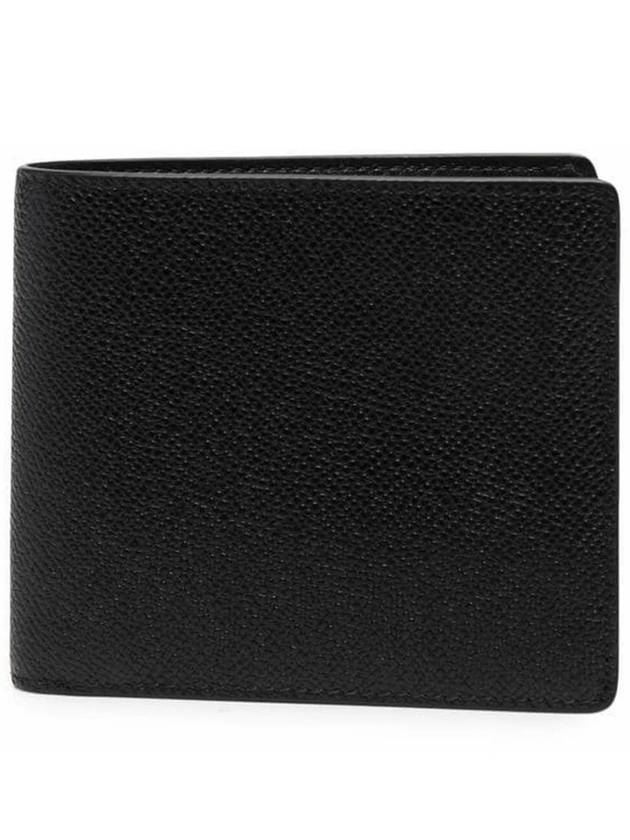 Stitched Bifold Leather Half Wallet Black - MAISON MARGIELA - BALAAN 3