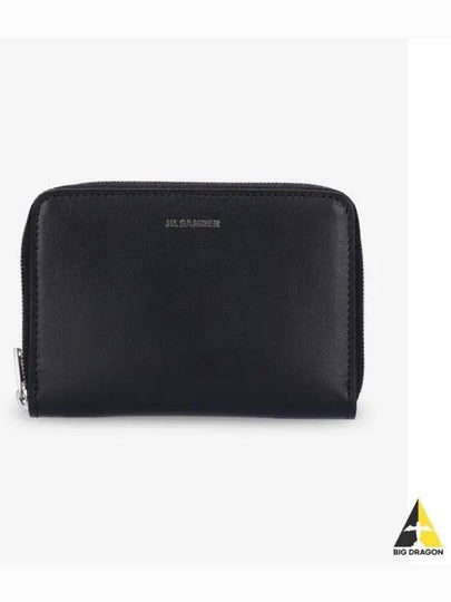 Logo Zip Around Half Wallet Black - JIL SANDER - BALAAN 2