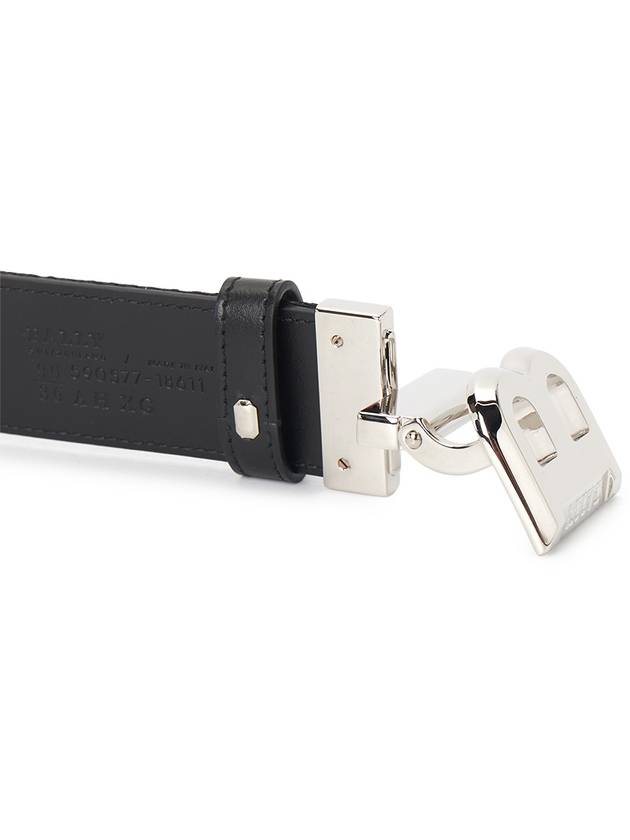 Unisex B Buckle Reversible Belt Black White - BALLY - BALAAN 6